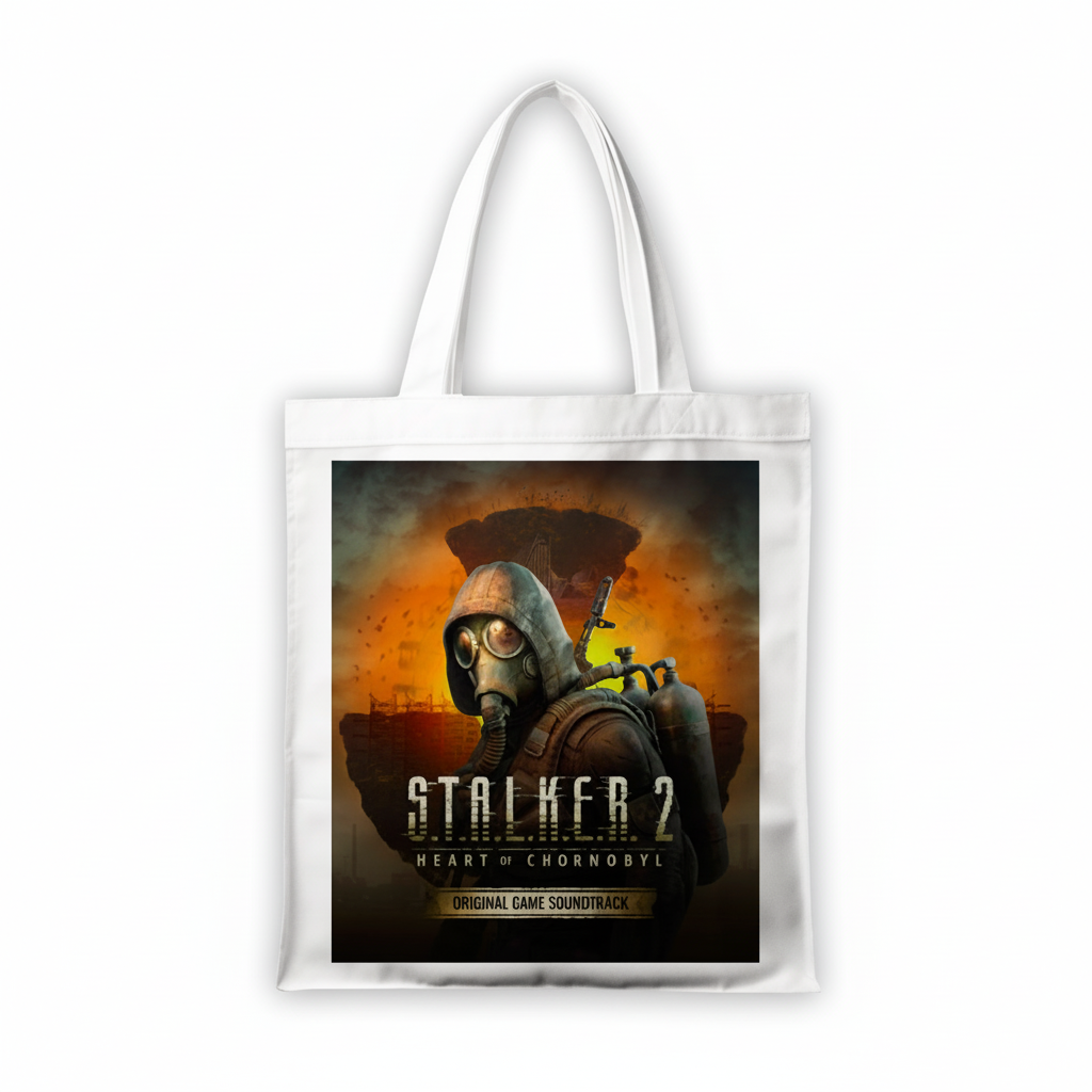 Сумка-шопер Сталкер Stalker 39x35 см біла з габардину 26046 — превʼю 2