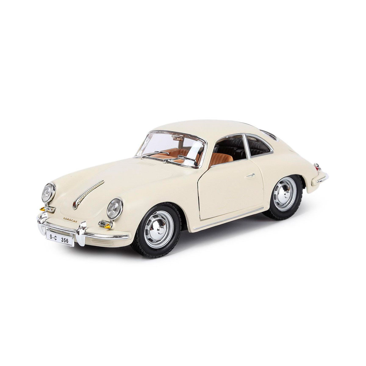 Автомодель Bburago Porsche 356B 1961 1:24 металева червона або слонова кістка — превʼю 19