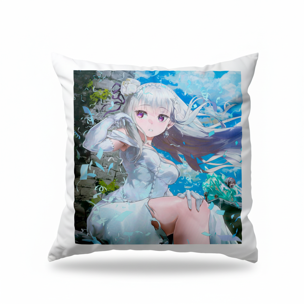 Подушка Емілія Emilia Життя в альтернативному світі з нуля Re Zero 35x35 см — превʼю 2