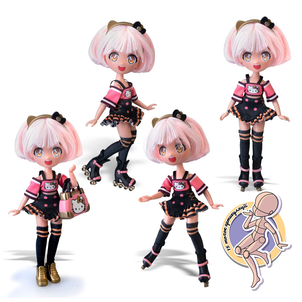 Ігровий набір лялька Hello Kitty Золота Ролер Діва 4SF Manga Dolls 19,5 см — превʼю 9