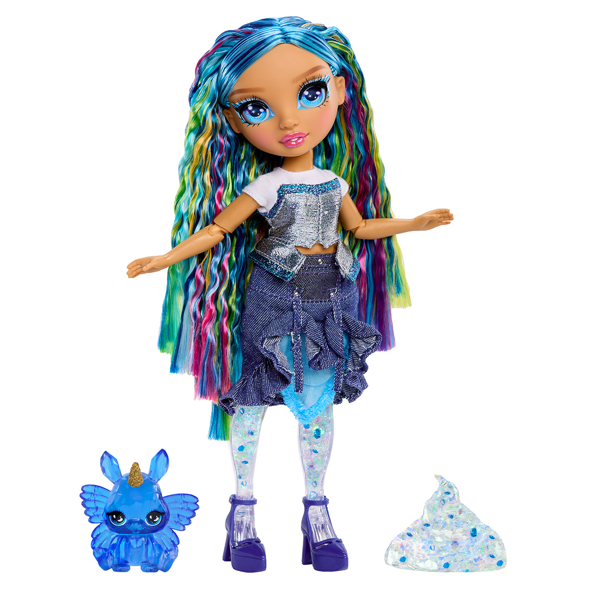 Ігровий набір з лялькою Rainbow High серії Rainbow Shimmers Скайлер Блакитний — превʼю 13