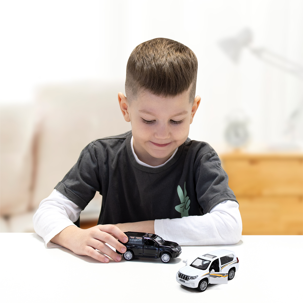 Автомодель Toyota Land Cruiser Techno Drive металева Біла — превʼю 14