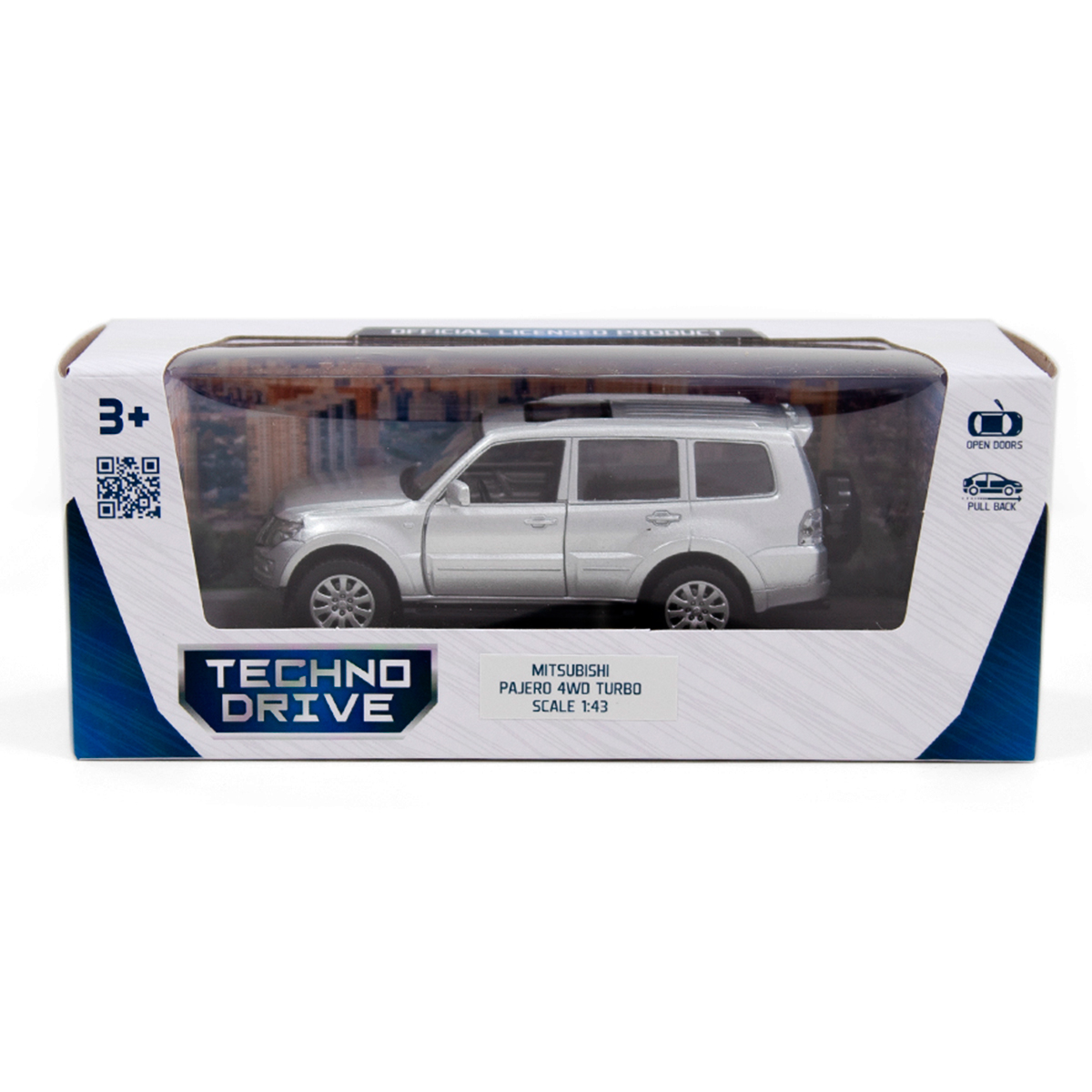 Автомодель TechnoDrive Mitsubishi Pajero 4WD Turbo срібляста металева — превʼю 3