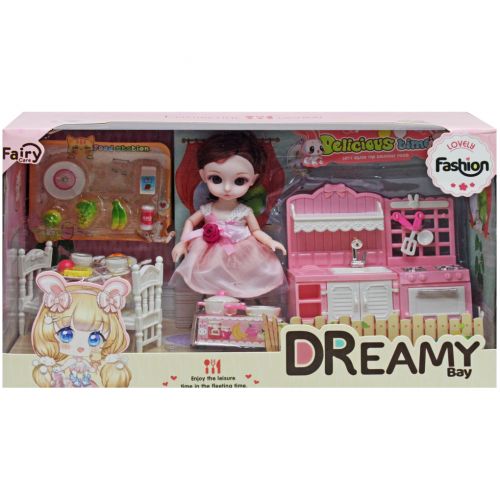 Ляльковий набір з меблями Dreamy Bay 15 см Рожевий