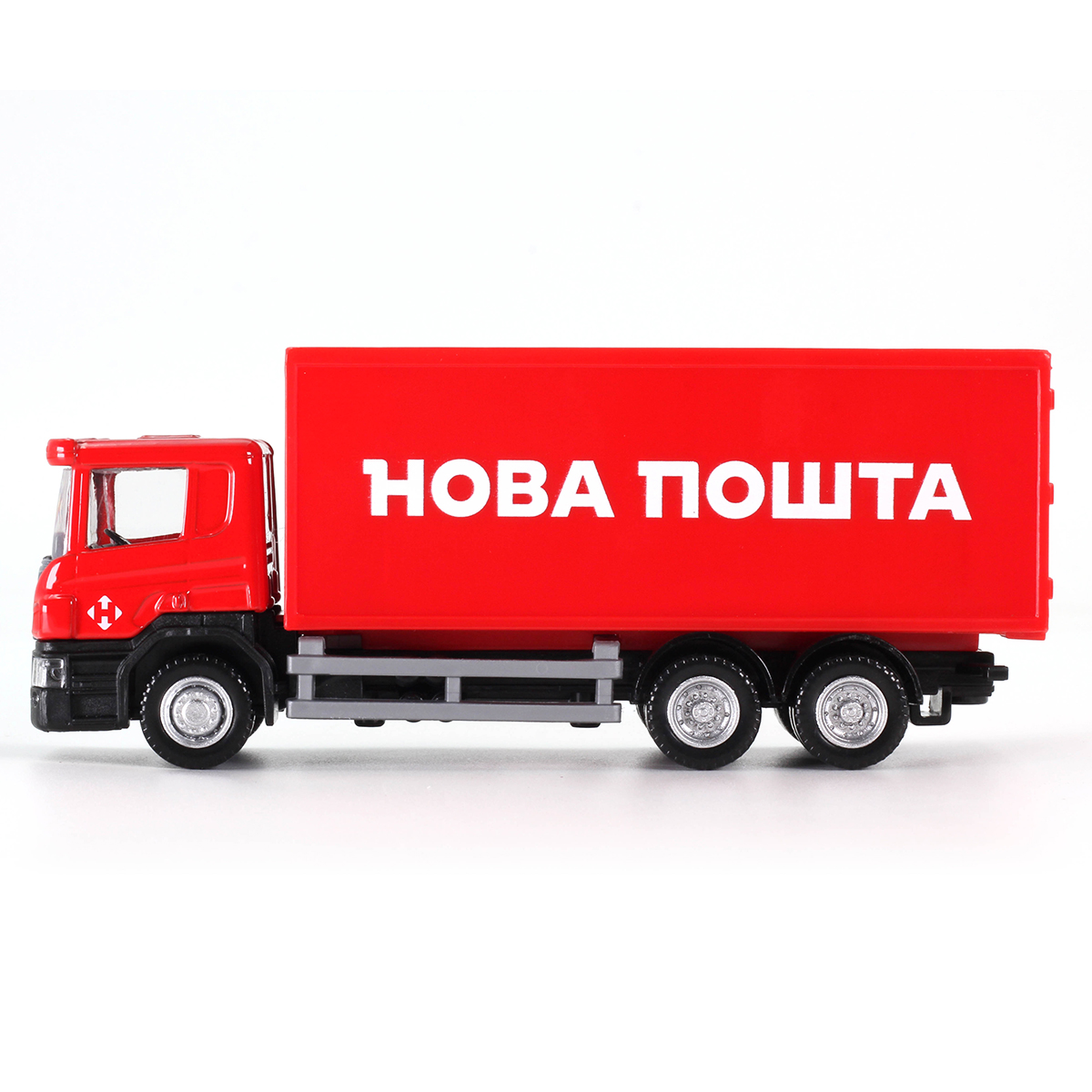 Автомодель вантажівка Techno Drive Scania Нова пошта 1:64 металева — превʼю 10