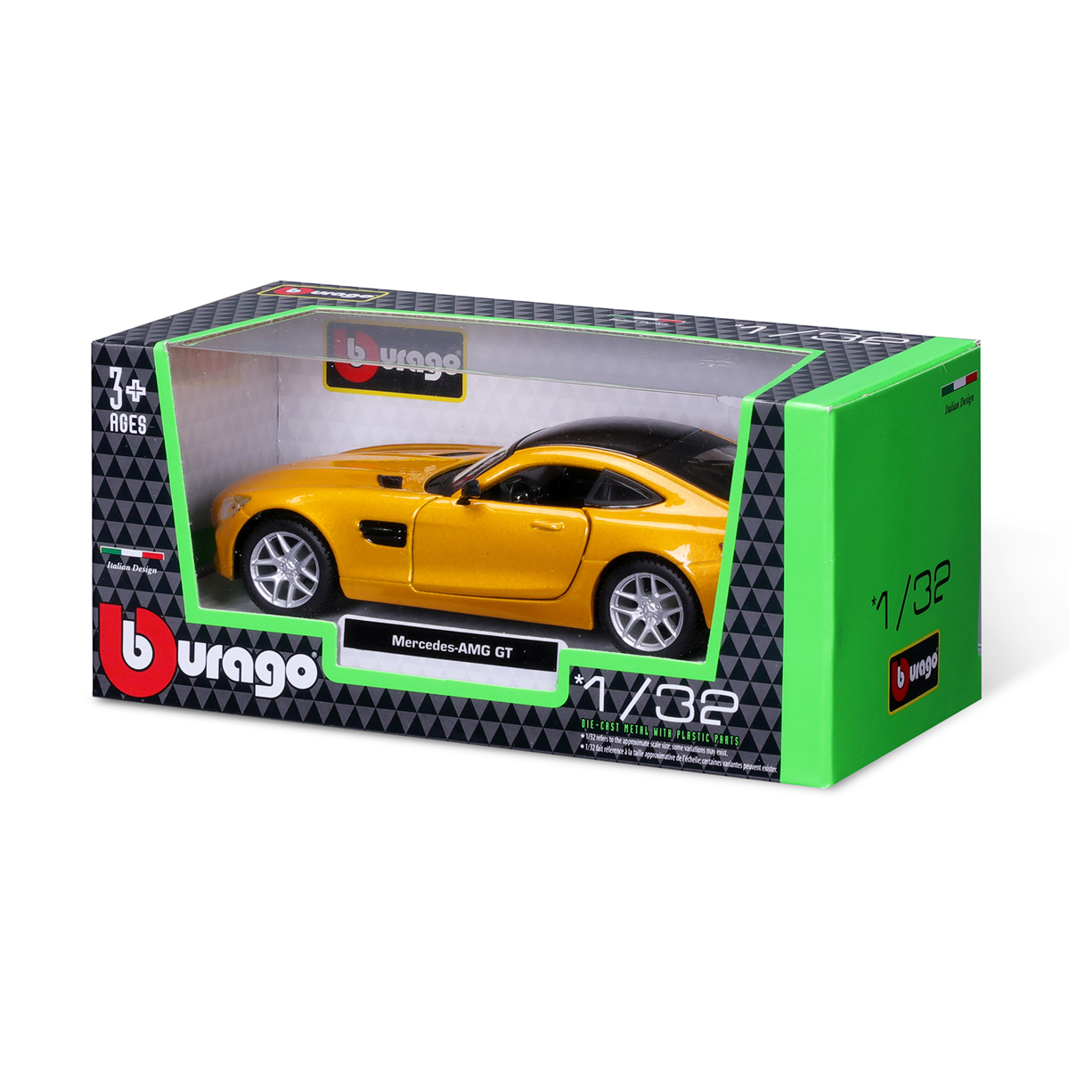 Автомодель Mercedes-AMG GT Bburago 1:32 металева Жовта — превʼю 14