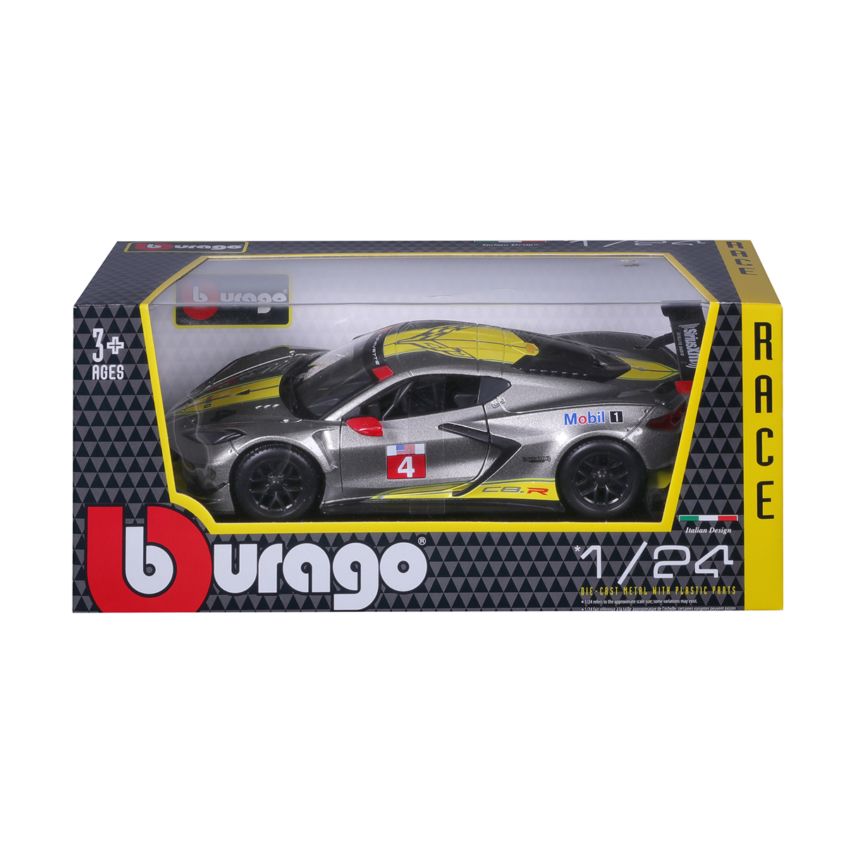 Автомодель Bburago Chevrolet Corvette C8.R 1:24 Сіра — превʼю 20