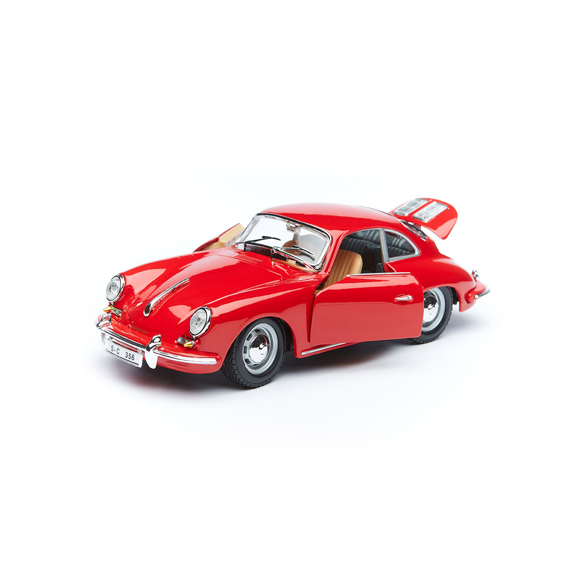 Автомодель Bburago Porsche 356B 1961 1:24 металева червона або слонова кістка — превʼю 12
