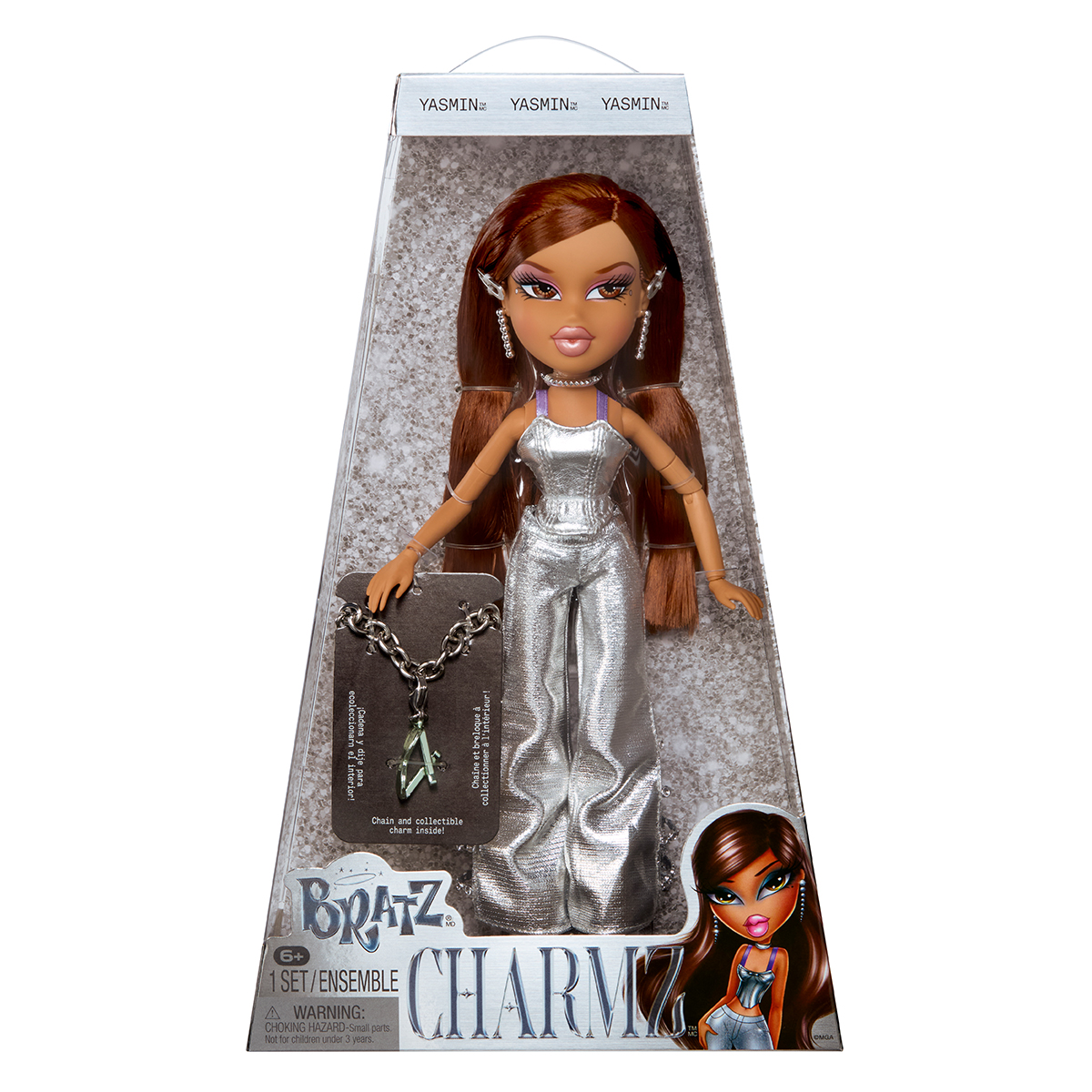 Ігровий набір лялька Bratz Charmz Ясмін з браслетом 25 см Сріблястий — превʼю 20