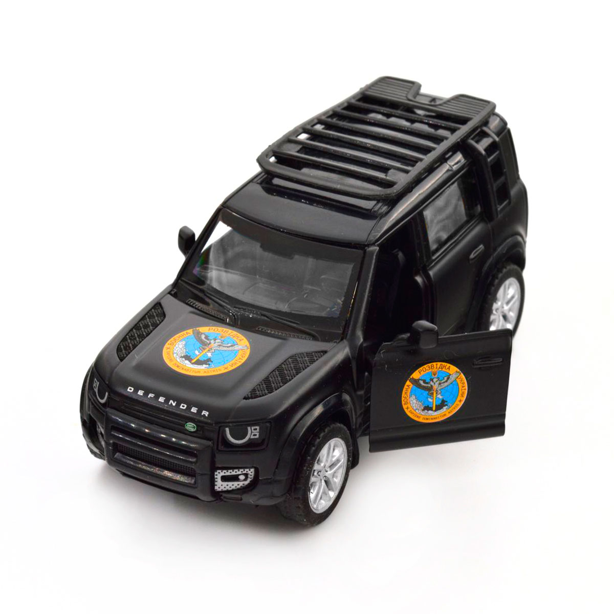Колекційна автомодель TechnoDrive Land Rover Defender 110 ГУР МО Шеврони Героїв 1:43 — превʼю 32
