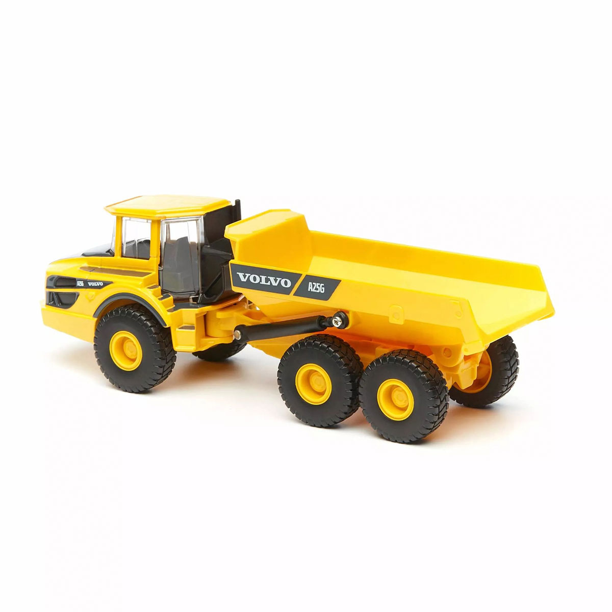 Автомодель Bburago Volvo A25G самоскид 1:50 металева жовто-чорна — превʼю 17
