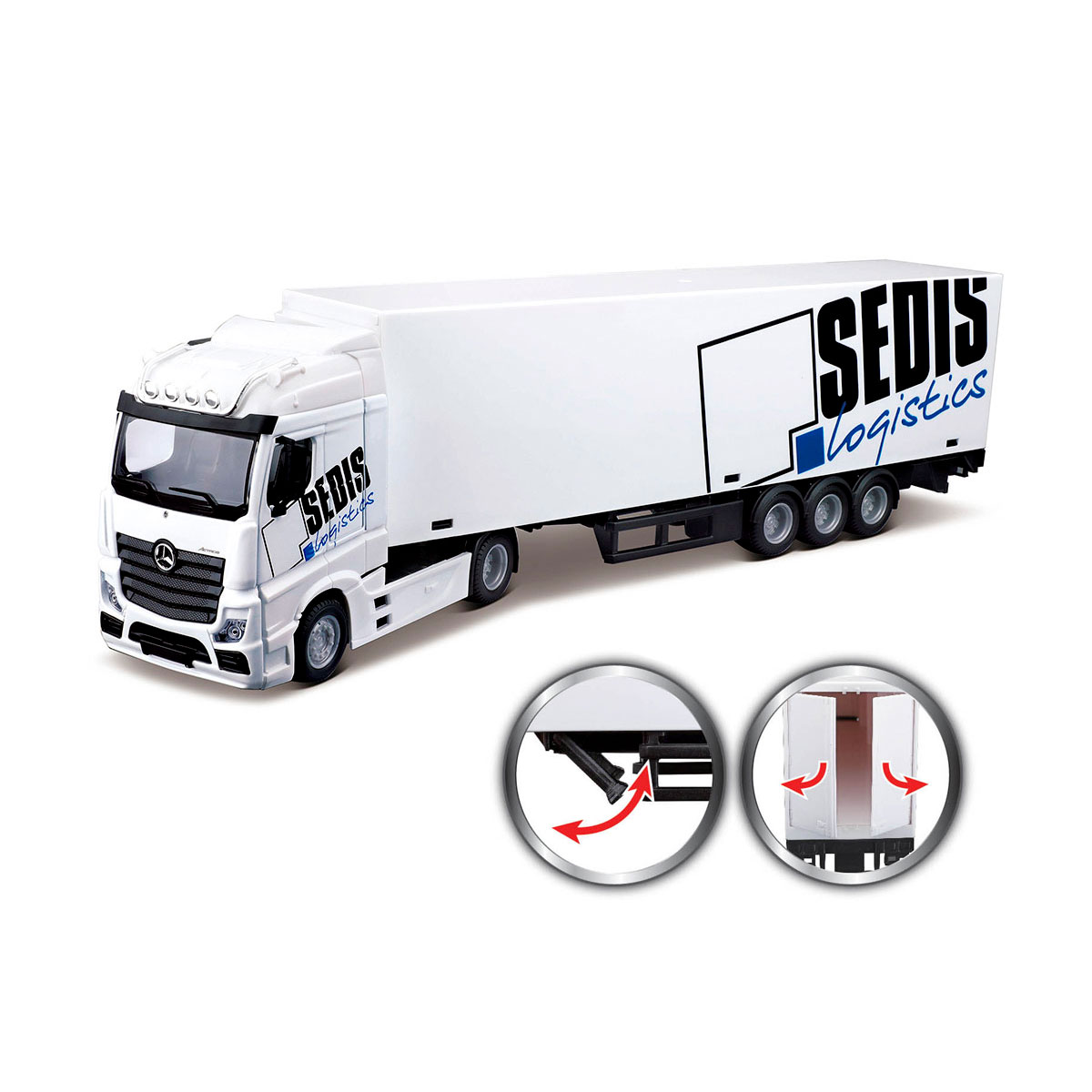 Ігровий набір Bburago Фура Mercedes-Benz Actros з навантажувачем 1:43 — превʼю 2