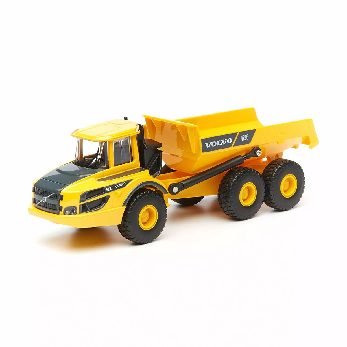 Автомодель Bburago Volvo A25G самоскид 1:50 металева жовто-чорна — превʼю 12