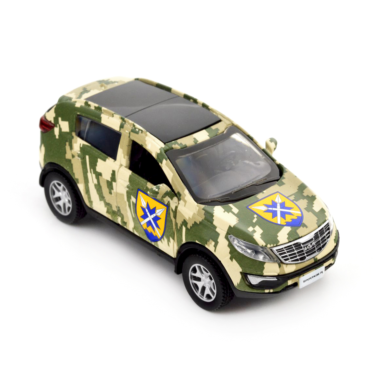 Автомодель Kia Sportage R 56 ОМПБр Шеврони Героїв металева 1:39 — превʼю 30