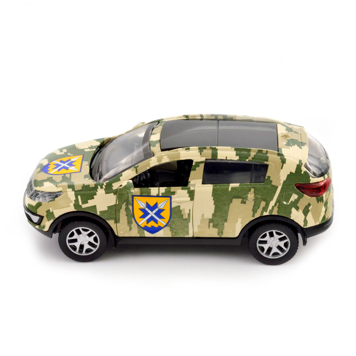 Автомодель Kia Sportage R 56 ОМПБр Шеврони Героїв металева 1:39 — превʼю 25