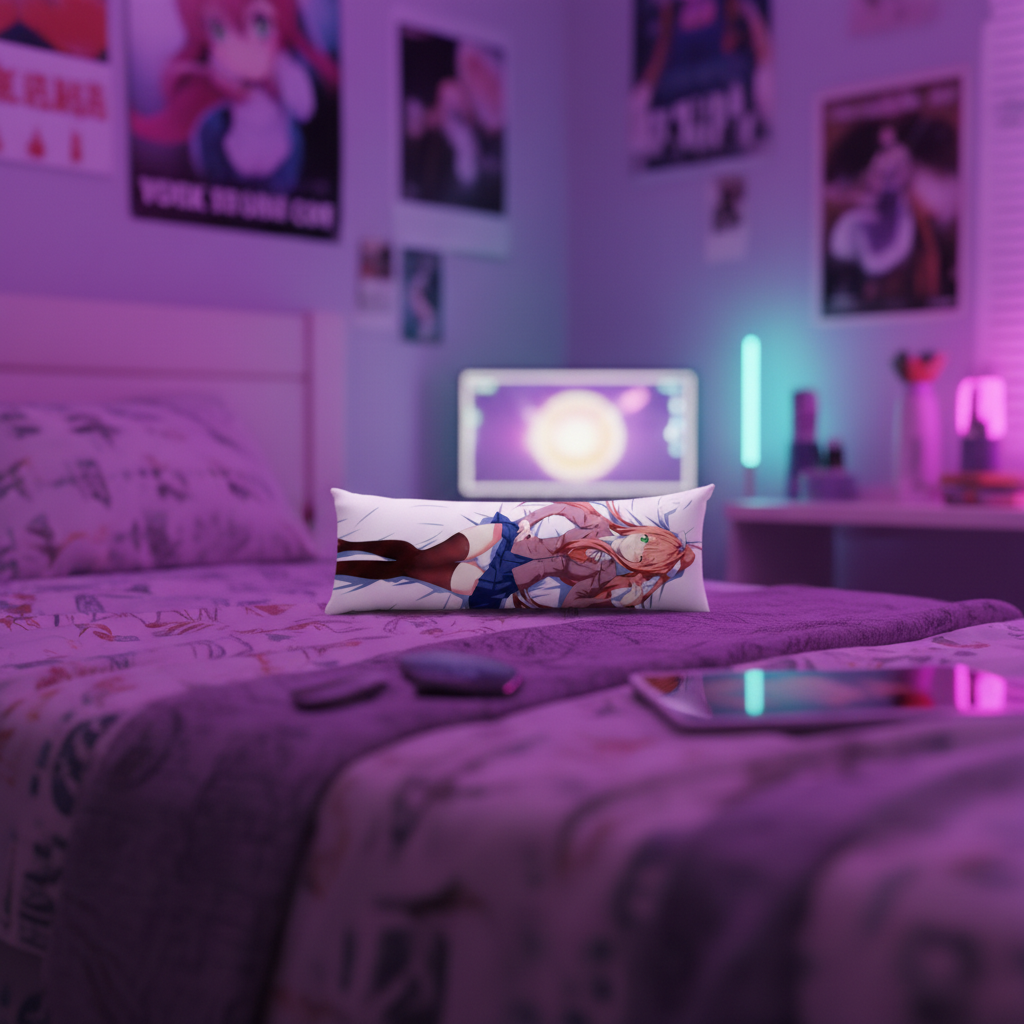 Подушка дакімакура Моніка Monika Літературний клуб Докі Докі Doki Doki Literature Club 13х34 см — превʼю 8