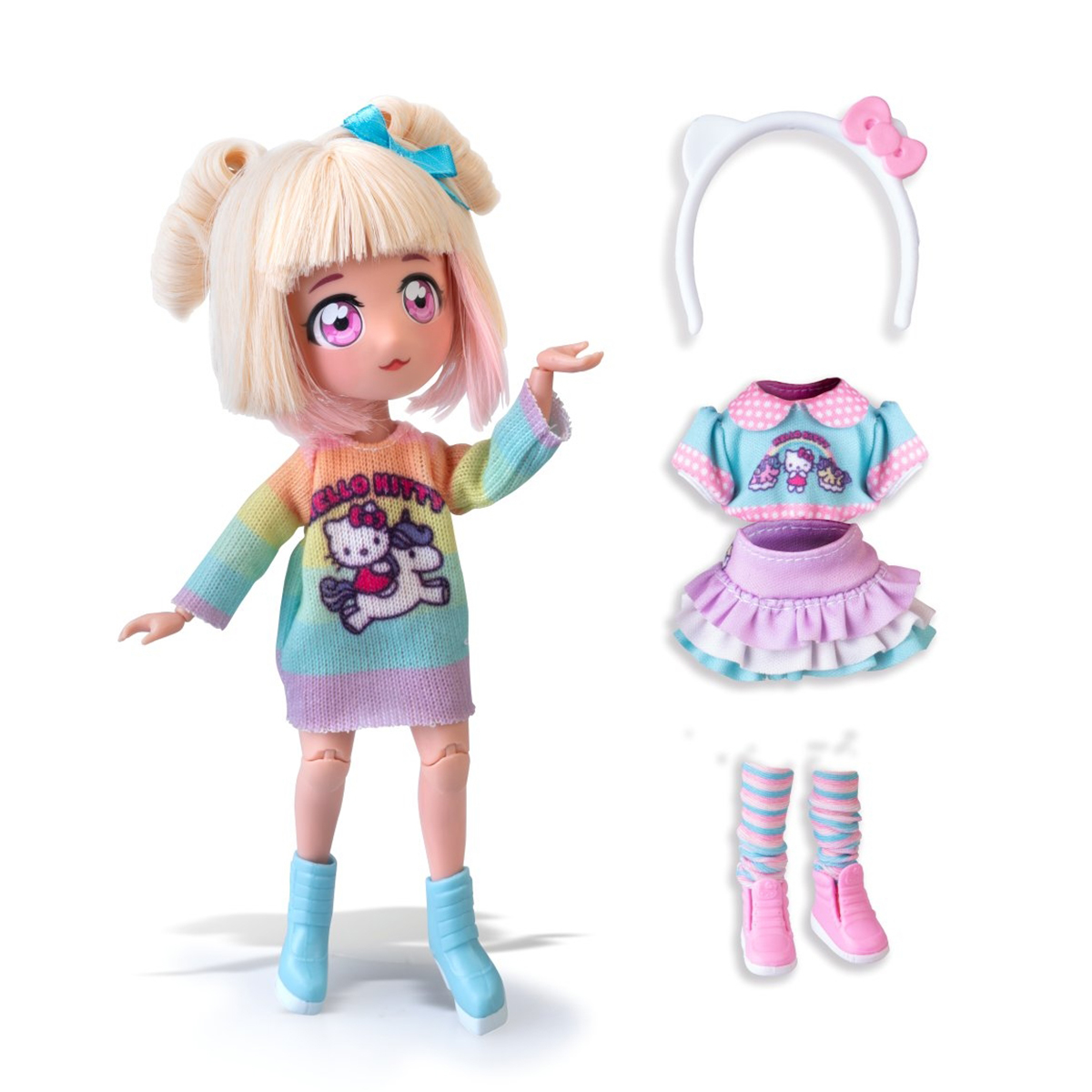 Ігровий набір лялька 4SF Manga Dolls Hello Kitty Стильна Цукерочка-єдиноріг — превʼю 7