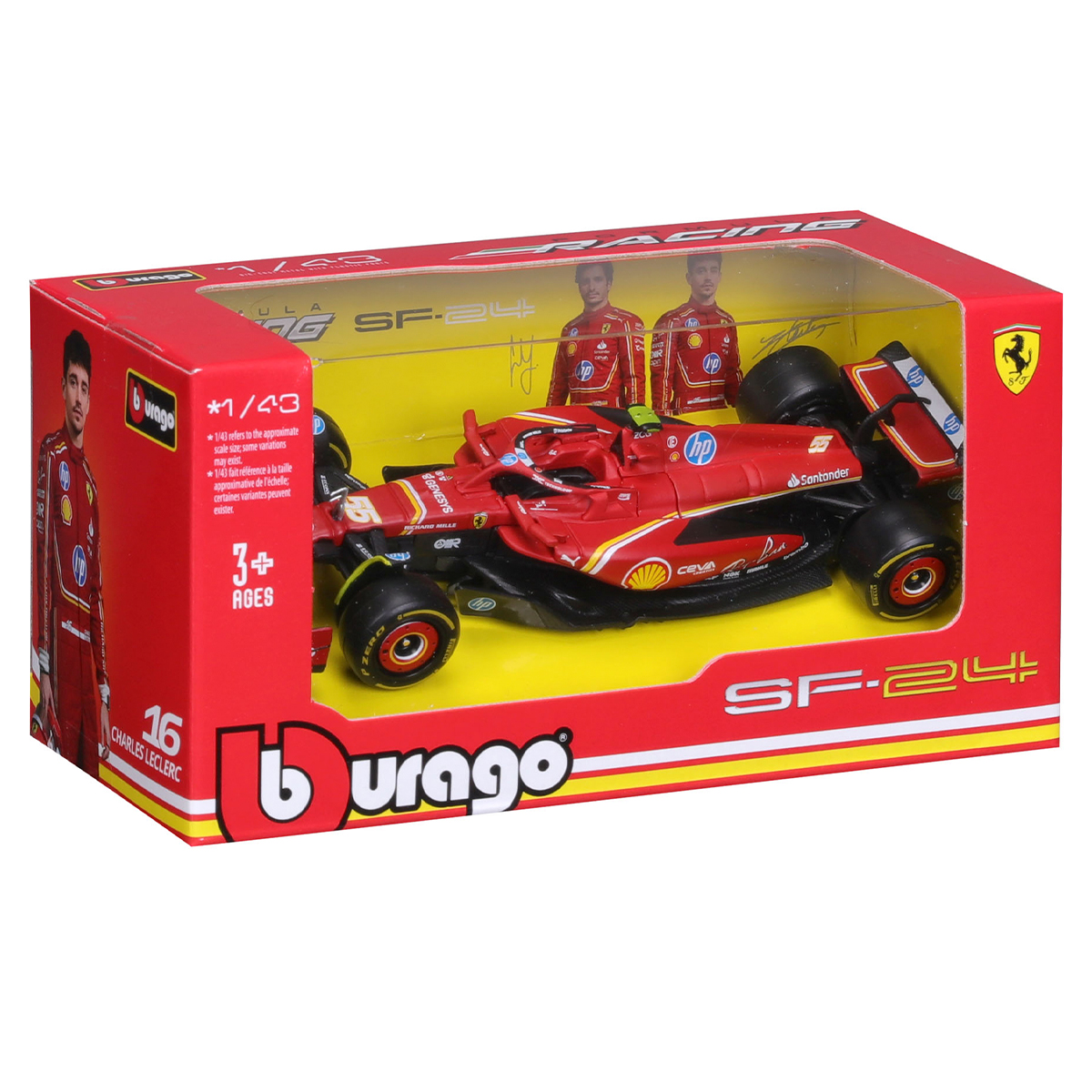Автомодель Ferrari SF-24 Racing Bburago 1:43 Червона — превʼю 14