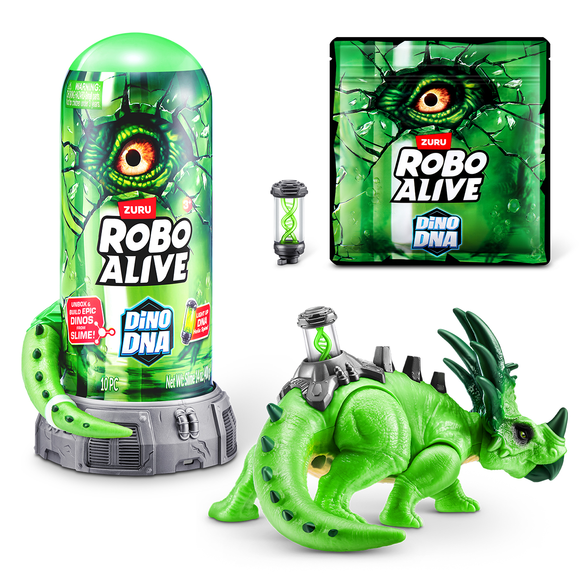 Інтерактивний ігровий набір динозавр Robo Alive ДНК Стиракозавра зі слаймом — превʼю 10