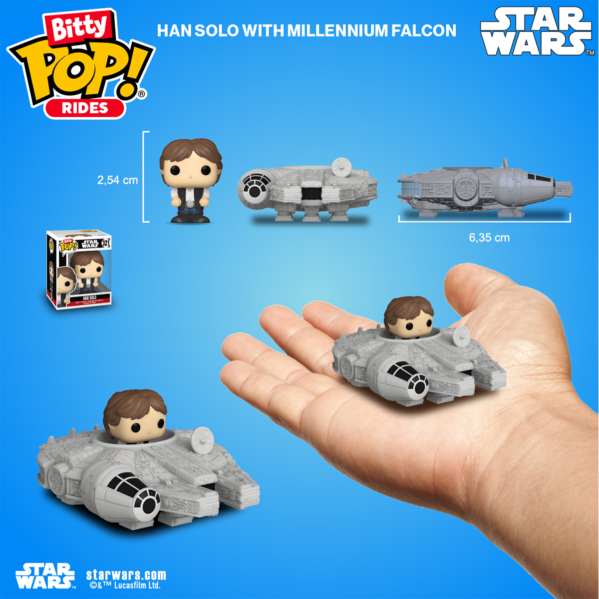 Фігурка Funko Bitty Pop Ride — Хан Соло та Тисячолітній сокіл (Han Solo & Millennium Falcon) — превʼю 7