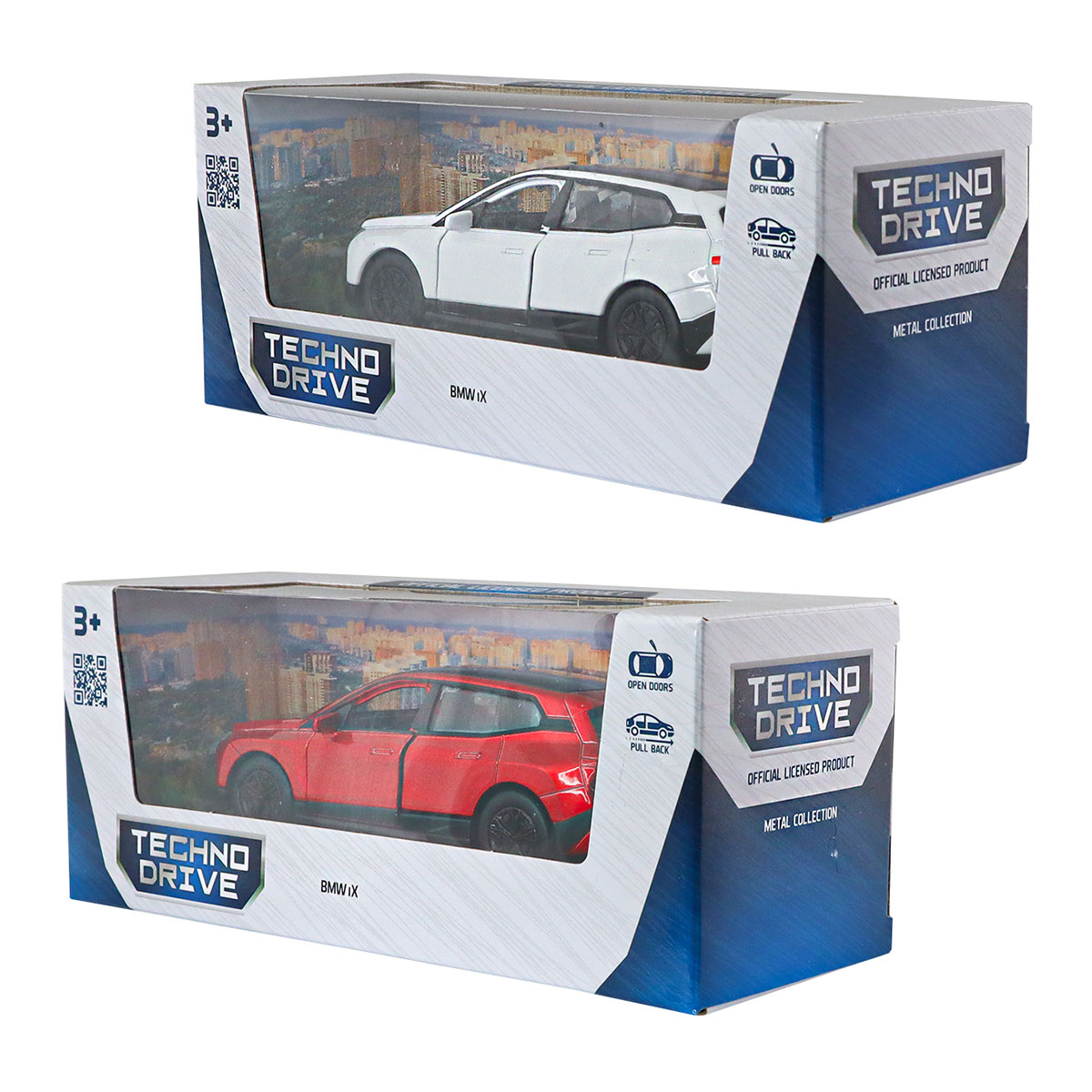 Автомодель BMW iX Techno Drive 1:43 металева з механізмом pull-back Червона — превʼю 19