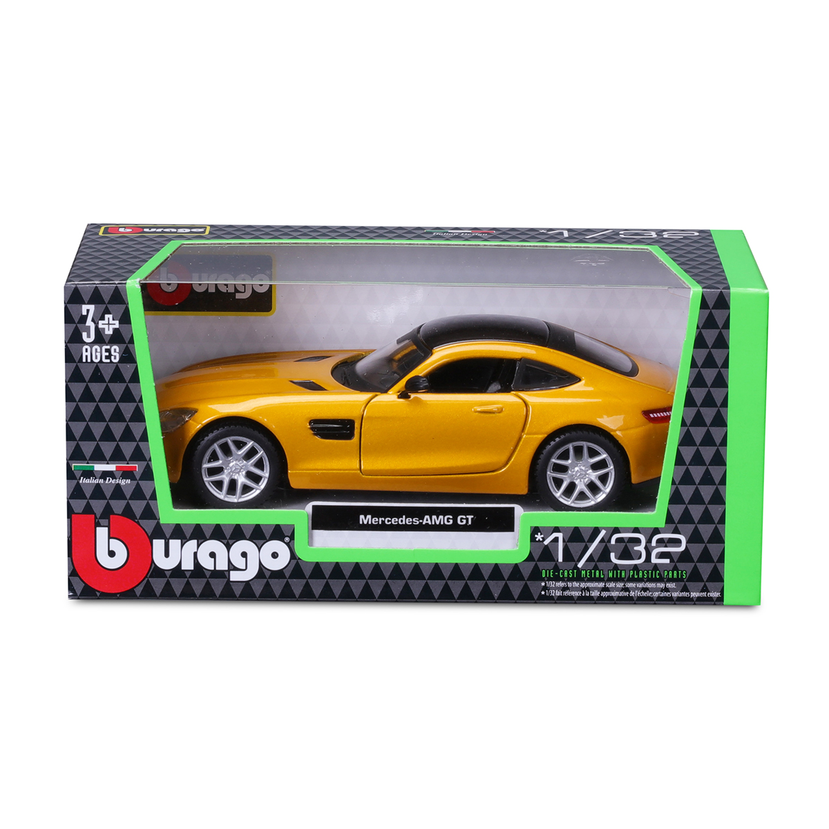 Автомодель Mercedes-AMG GT Bburago 1:32 металева Жовта — превʼю 15