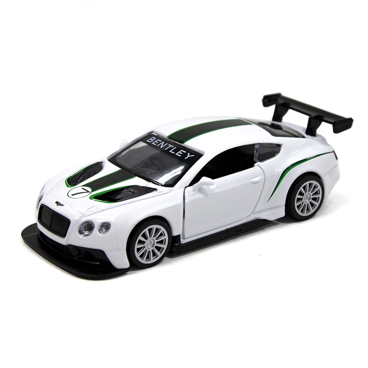 Автомодель Bentley Continental GT3 TechnoDrive металева з функцією pull-back Біла — превʼю 1
