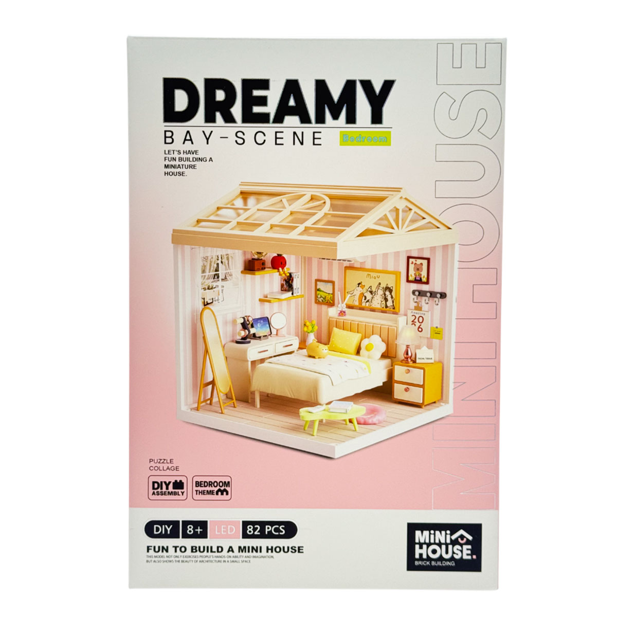 Конструктор-румбокс Mini House Спальня з підсвіткою 17x18x19 см — превʼю 1