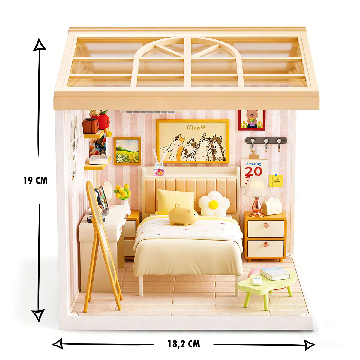 Конструктор-румбокс Mini House Спальня з підсвіткою 17x18x19 см — превʼю 3