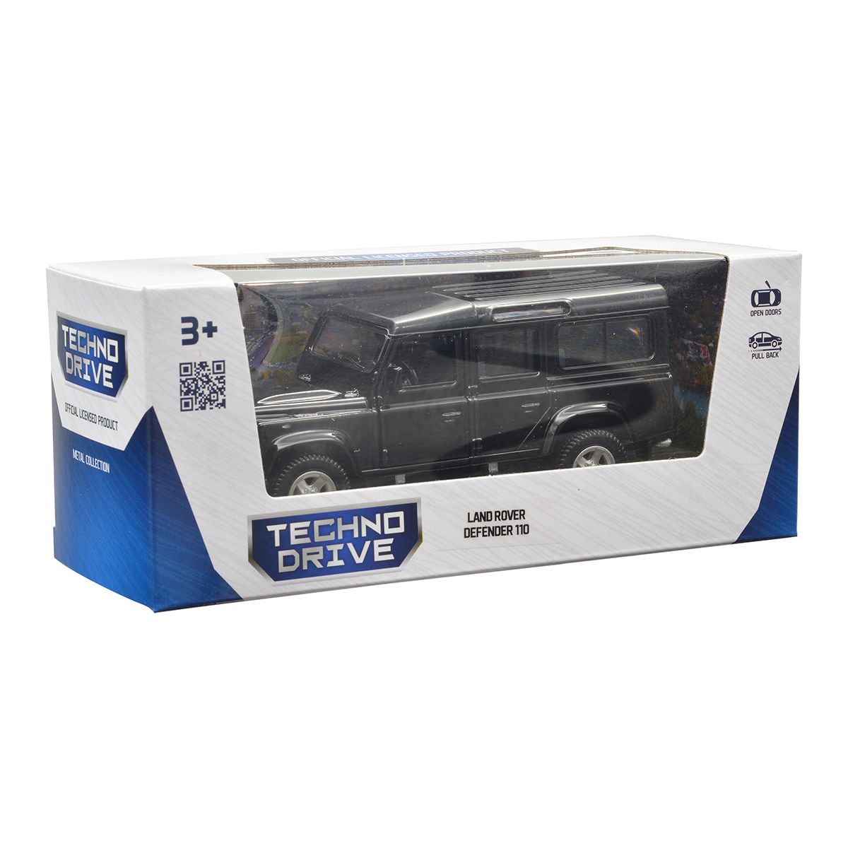 Автомодель Techno Drive Land Rover Defender 110 металева 1:32 Чорна — превʼю 13