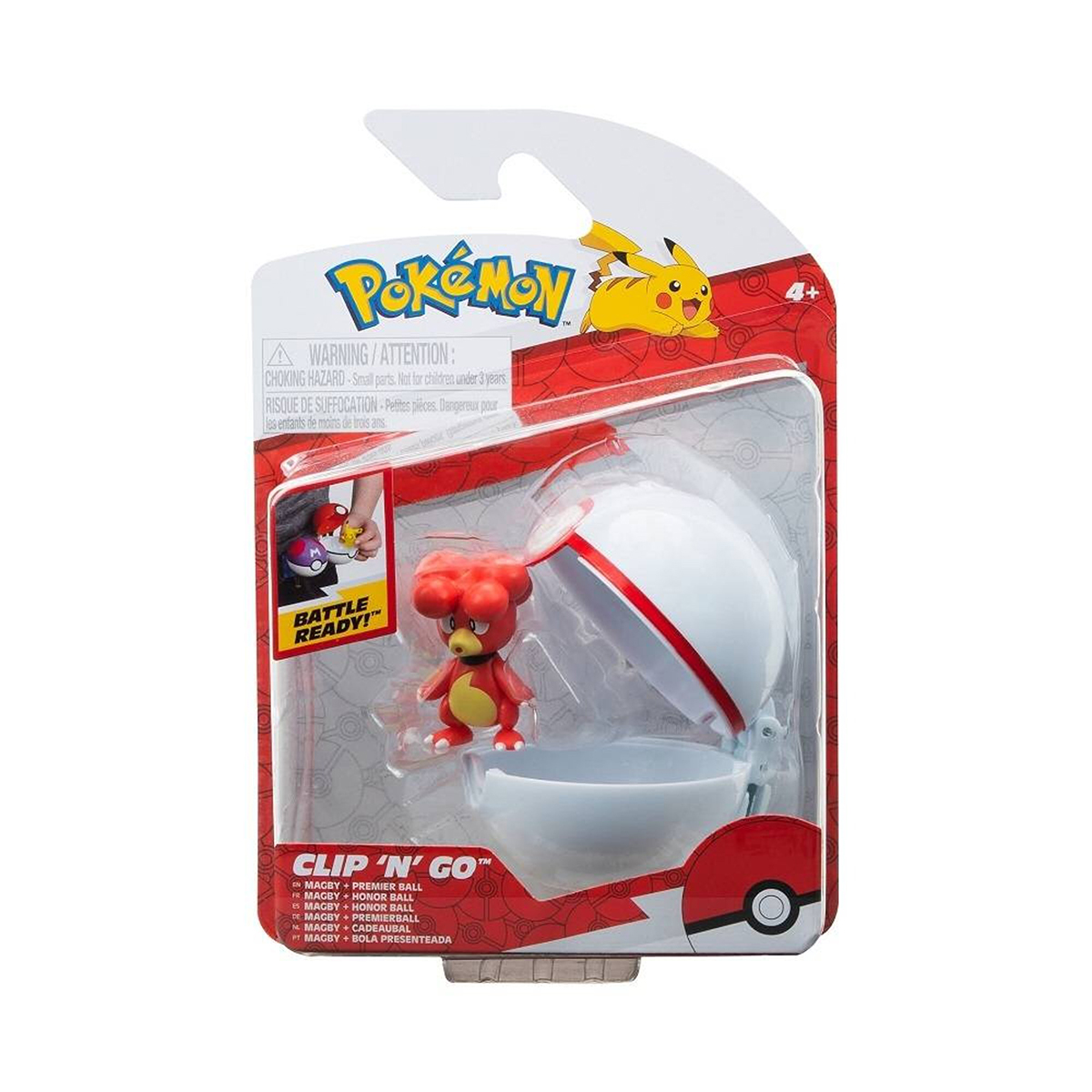 Ігровий набір Pokemon W15 Магбі з покеболом Jazwares 5 см фігурка Червоний — превʼю 3