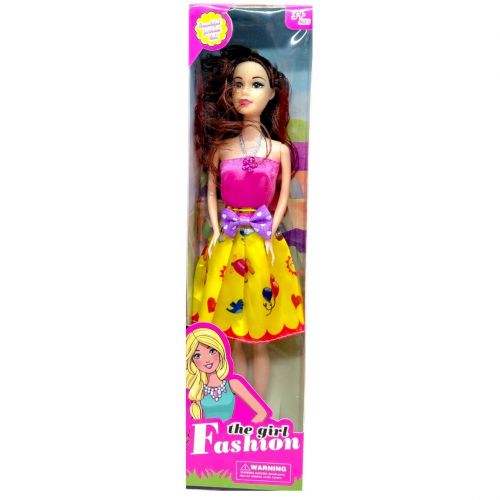 Лялька Fashion Girl з довгим волоссям MIC 32.5 см Жовто-рожева — превʼю 1