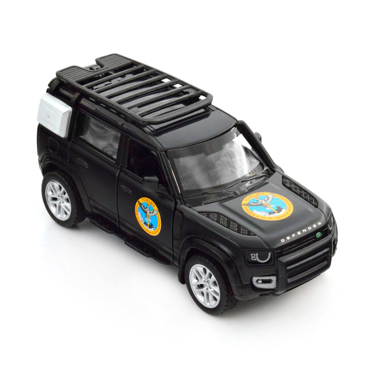 Колекційна автомодель TechnoDrive Land Rover Defender 110 ГУР МО Шеврони Героїв 1:43 — превʼю 30