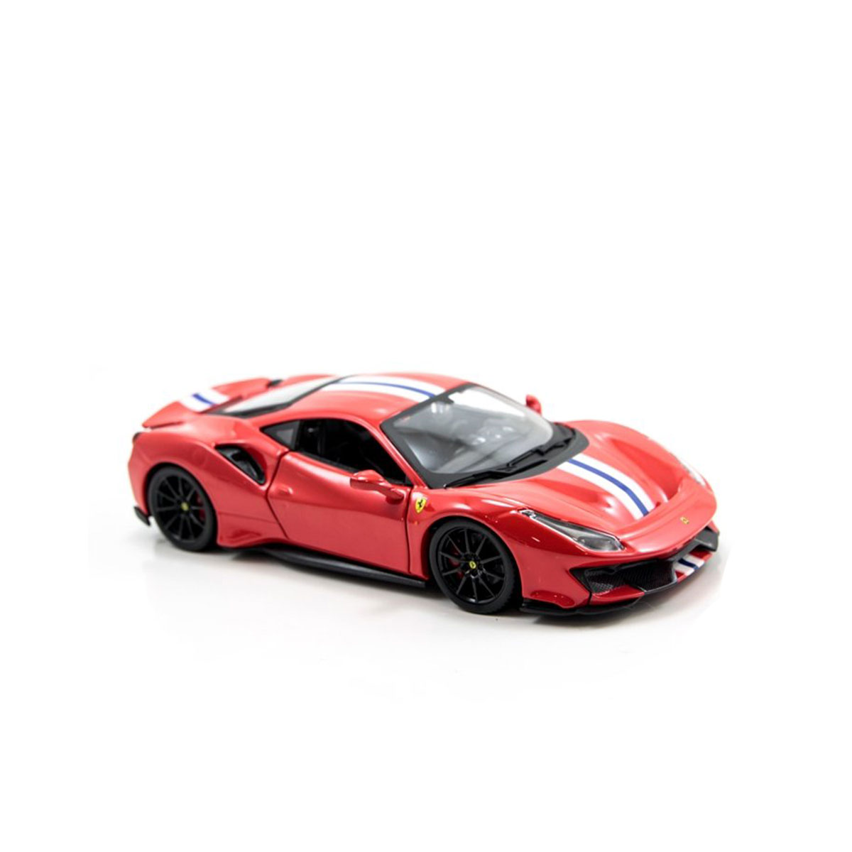 Автомодель Bburago Ferrari 488 Pista 1:24 металева червоно-чорна — превʼю 5