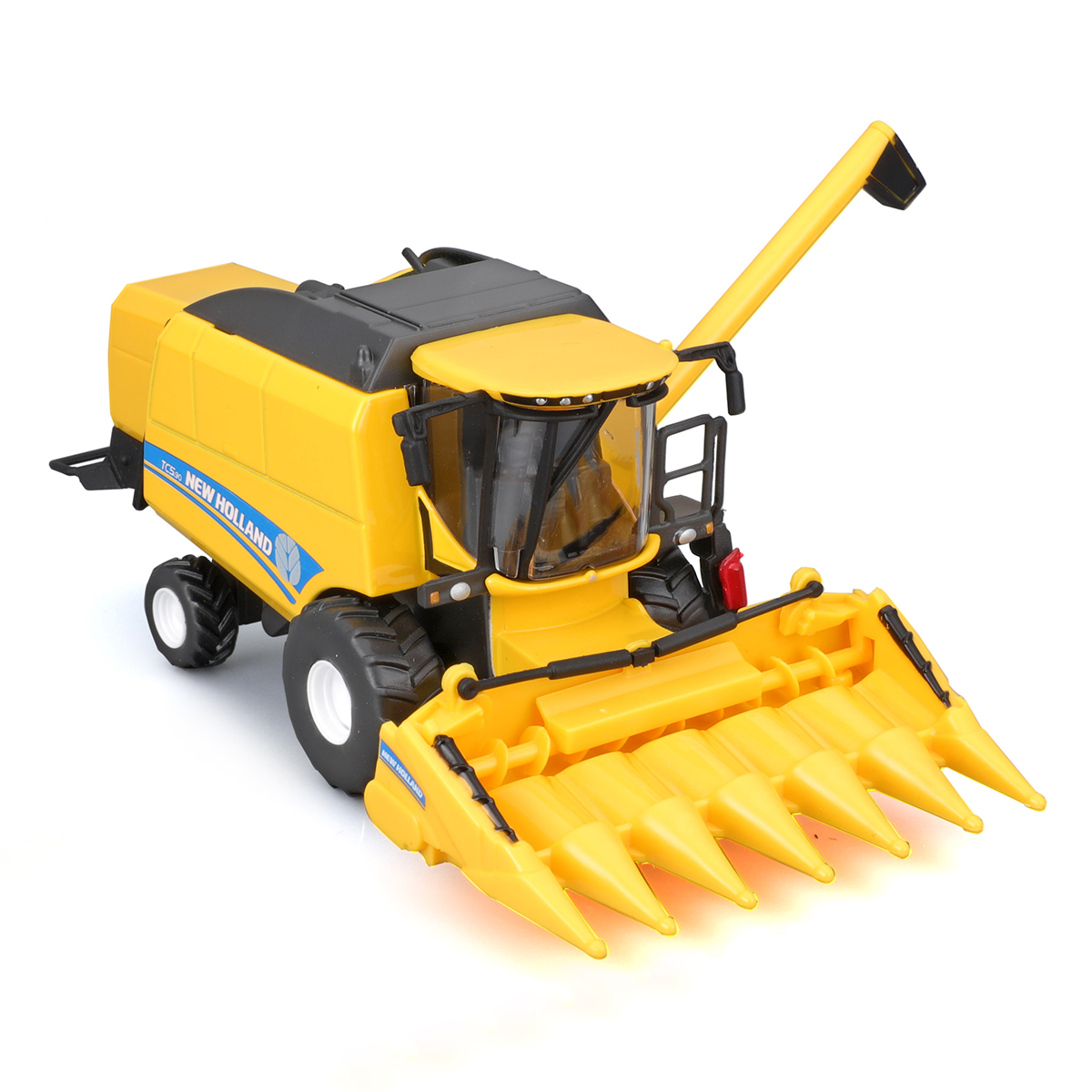 Автомодель Bburago New Holland TC5.90 зернозбиральний комбайн з жаткою 18 см Жовто-чорний — превʼю 14