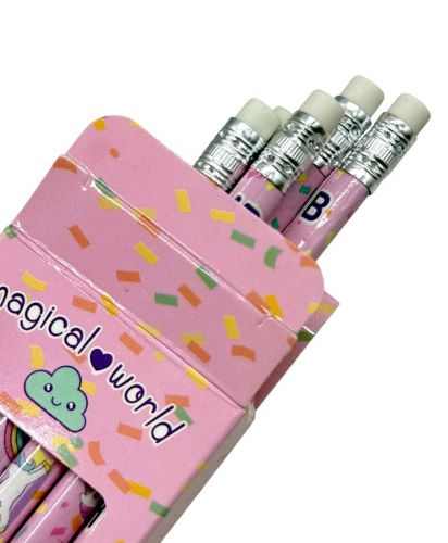 Набір олівців HB Magical World 12 шт з єдинорогами Різнобарвні — превʼю 4