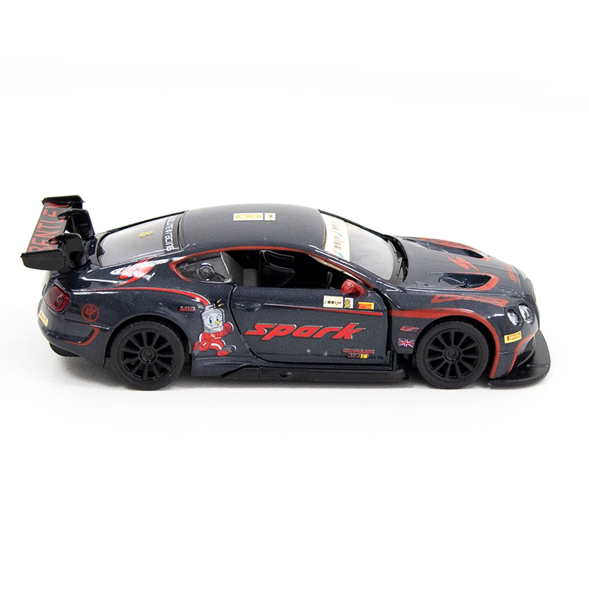 Автомодель Bentley Continental GT3 TechnoDrive металева з інерційним механізмом Чорна — превʼю 9