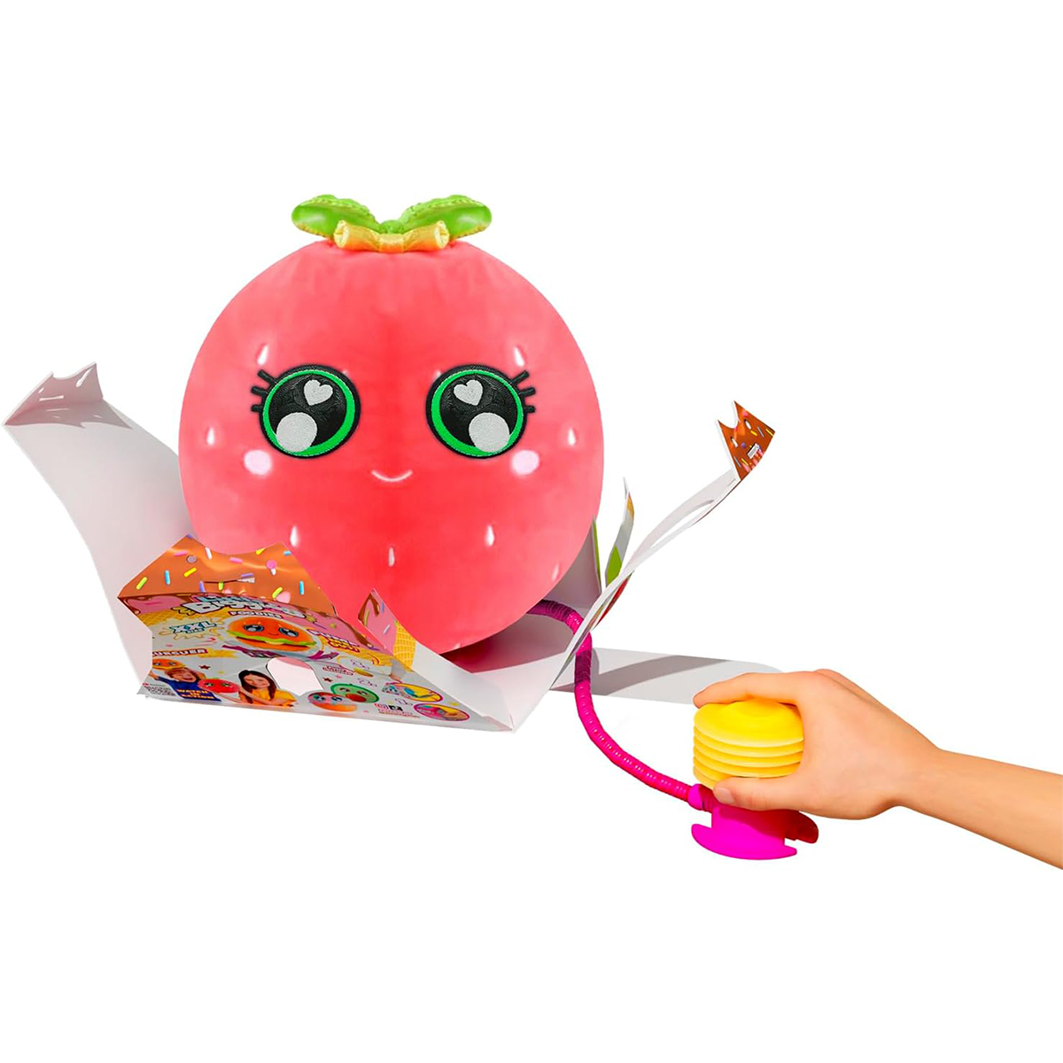 Надувна іграшка-сюрприз Biggies Little Foodies серії Полуниця 22 см Червона — превʼю 10