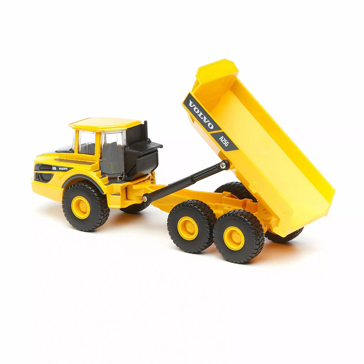 Автомодель Bburago Volvo A25G самоскид 1:50 металева жовто-чорна — превʼю 18