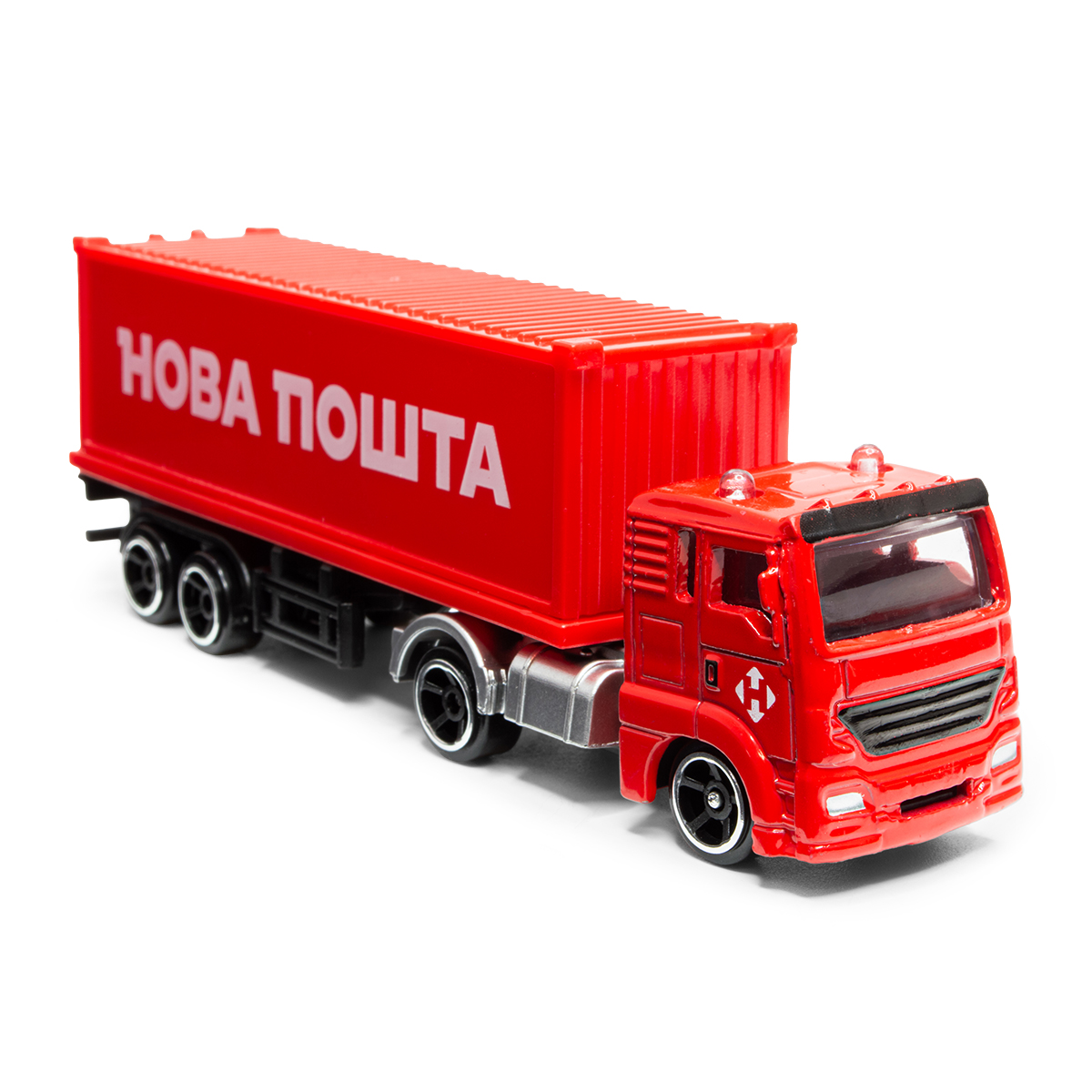 Фура Нова Пошта іграшкова Techno Drive 1:64 металева з дверима — превʼю 25
