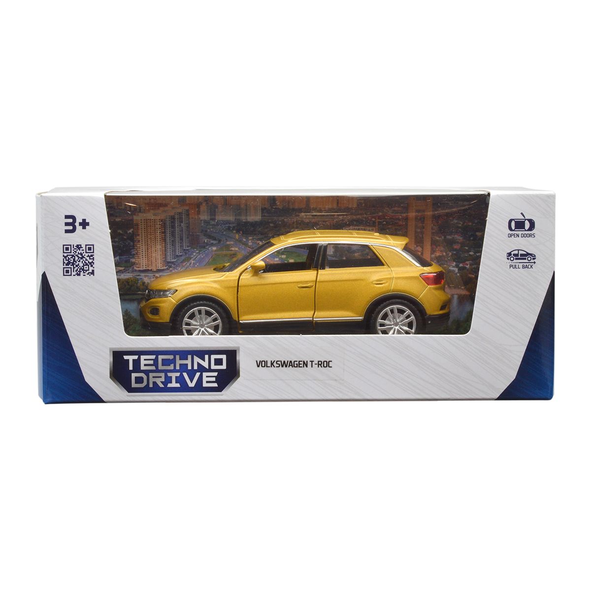 Автомодель Volkswagen T-Roc 2017 Techno Drive 1:32 металева Золотиста — превʼю 22