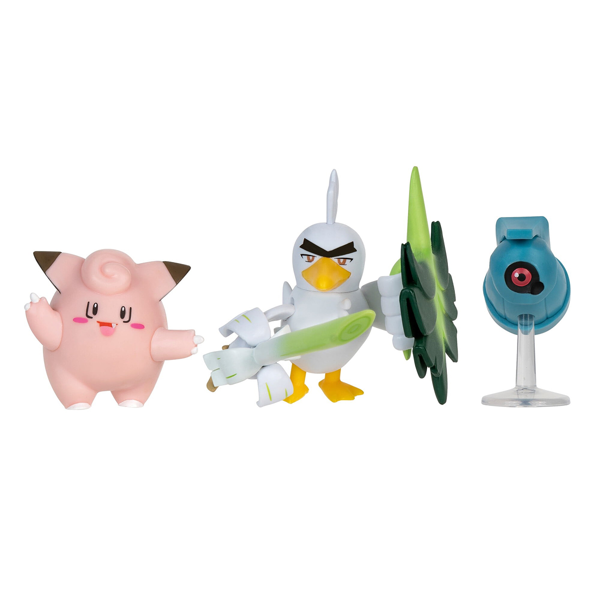 Набір ігрових фігурок Pokemon W18 - Клефейрі Белдум Сірфетч'д 3 шт — превʼю 4