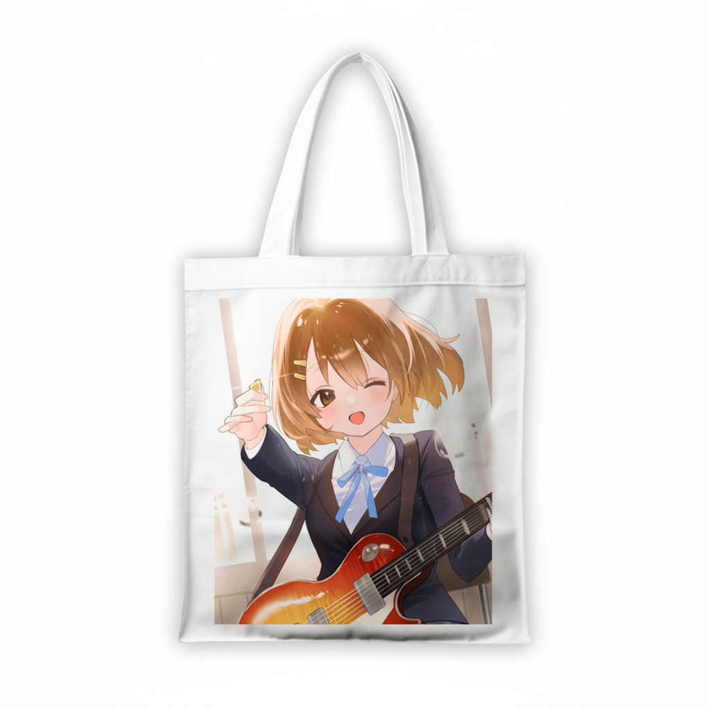 Сумка-шопер К-он! K-On! Юі Хірасава 39x35 см біла з габардину 11324 — превʼю 2