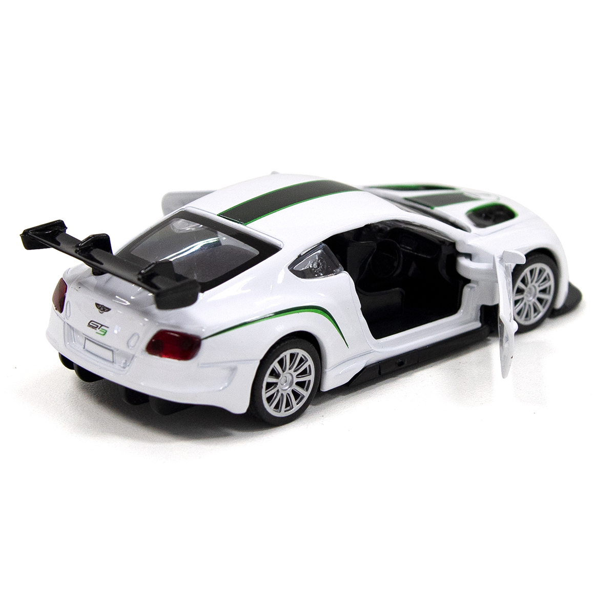 Автомодель Bentley Continental GT3 TechnoDrive металева з функцією pull-back Біла — превʼю 12
