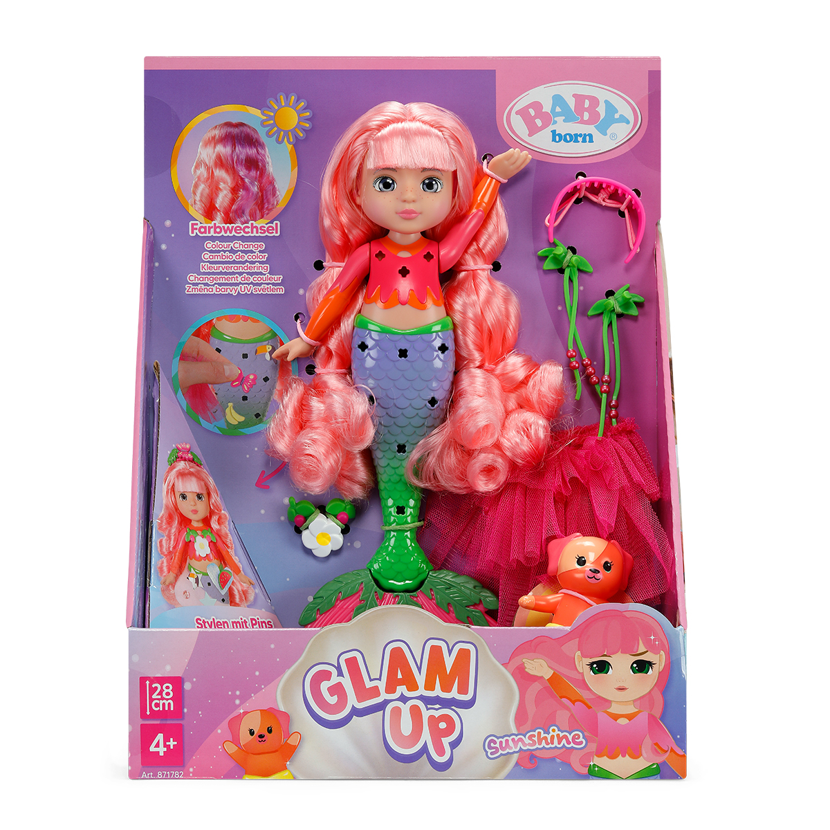 Лялька Baby Born серія Glam Up Русалонька Саншайн 28 см з аксесуарами — превʼю 16