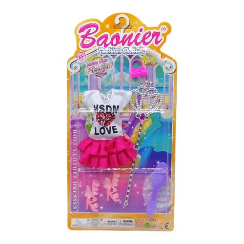 Одяг для ляльки Baonier Fashion Clothes сукня черевички сумочка 28-30 см Різнобарвний