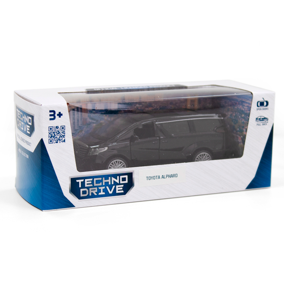 Автомодель Techno Drive Toyota Alphard металева Чорна — превʼю 16