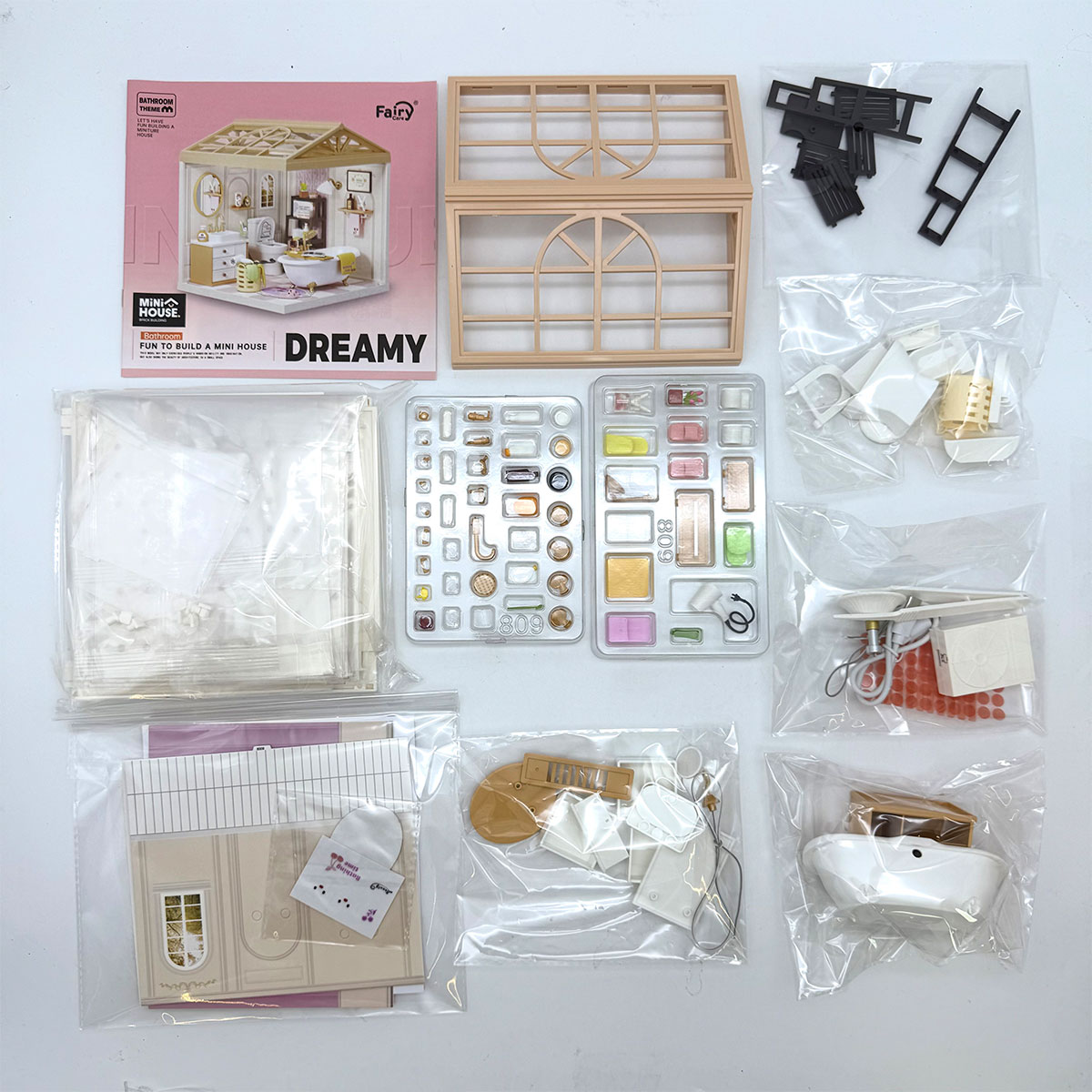 Конструктор-румбокс Mini House Ванна кімната 16,5х16,5х19,5 см з підсвіткою USB — превʼю 7