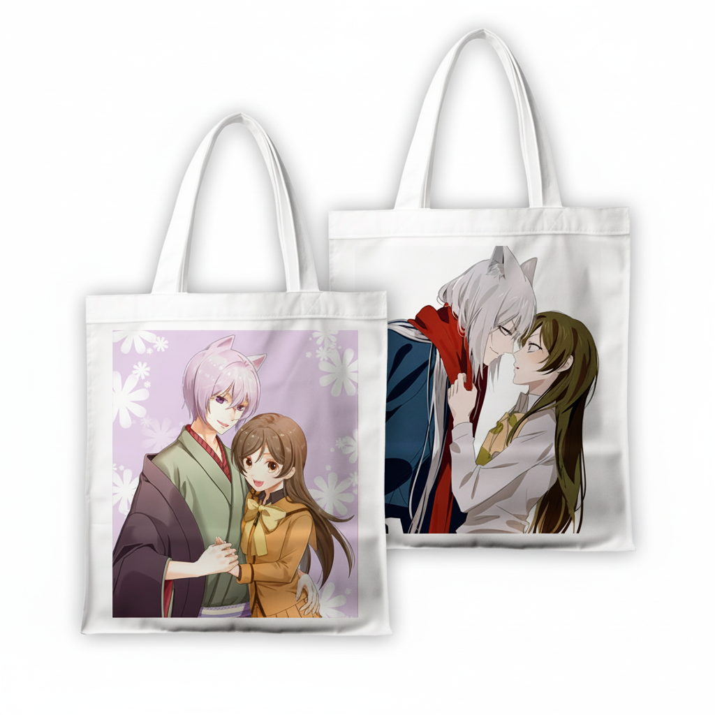 Сумка шопер з принтом Kamisama Kiss лляна Білий 39x35 см 27775629728129 — превʼю 2