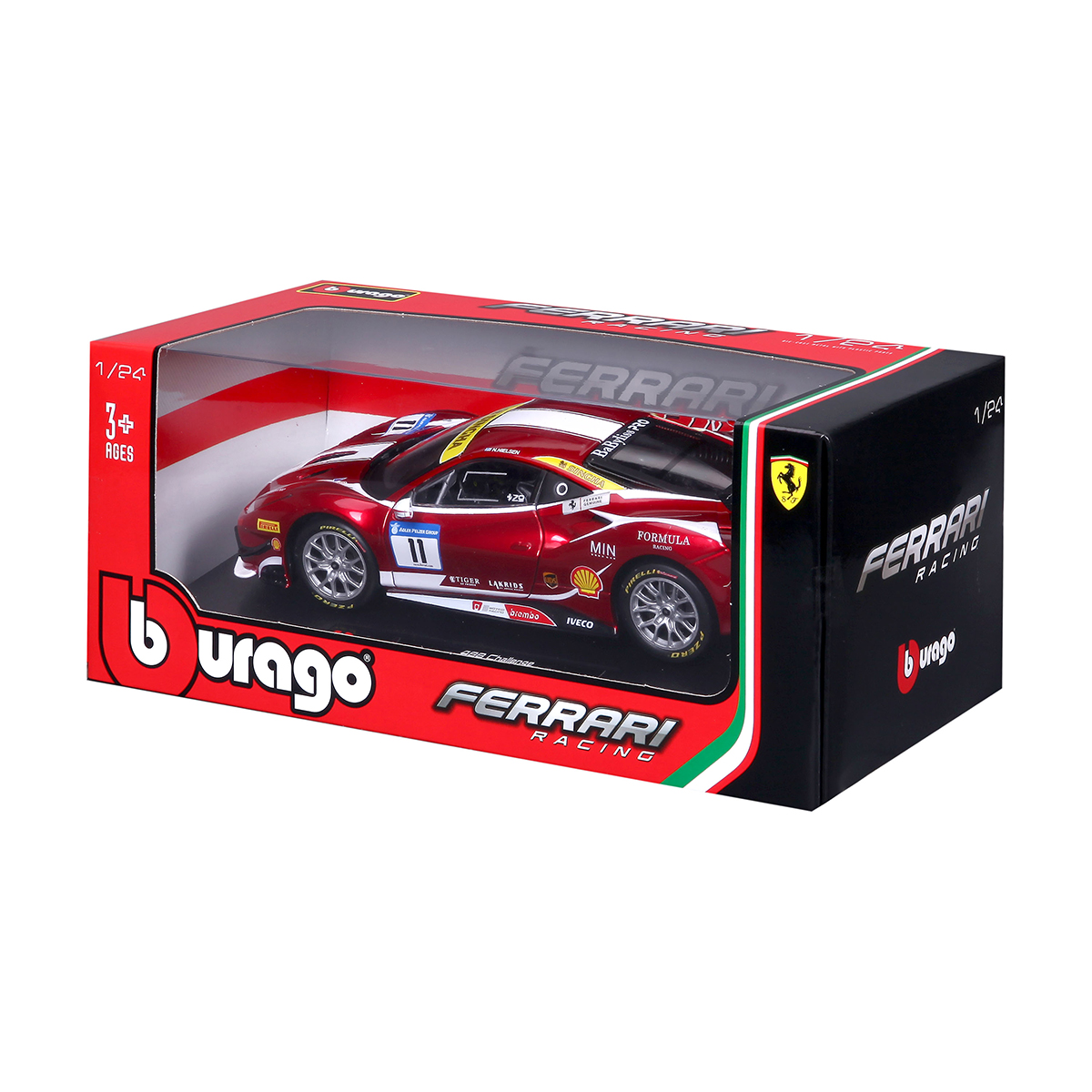 Автомодель Ferrari 488 Challenge Bburago 1:24 Червона — превʼю 14